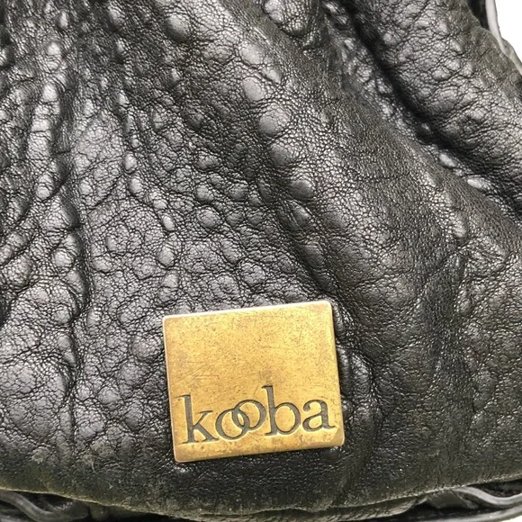 SOLD Kooba Black Pebbled Leather Hobo Bag Purse - Picture 4 of 14